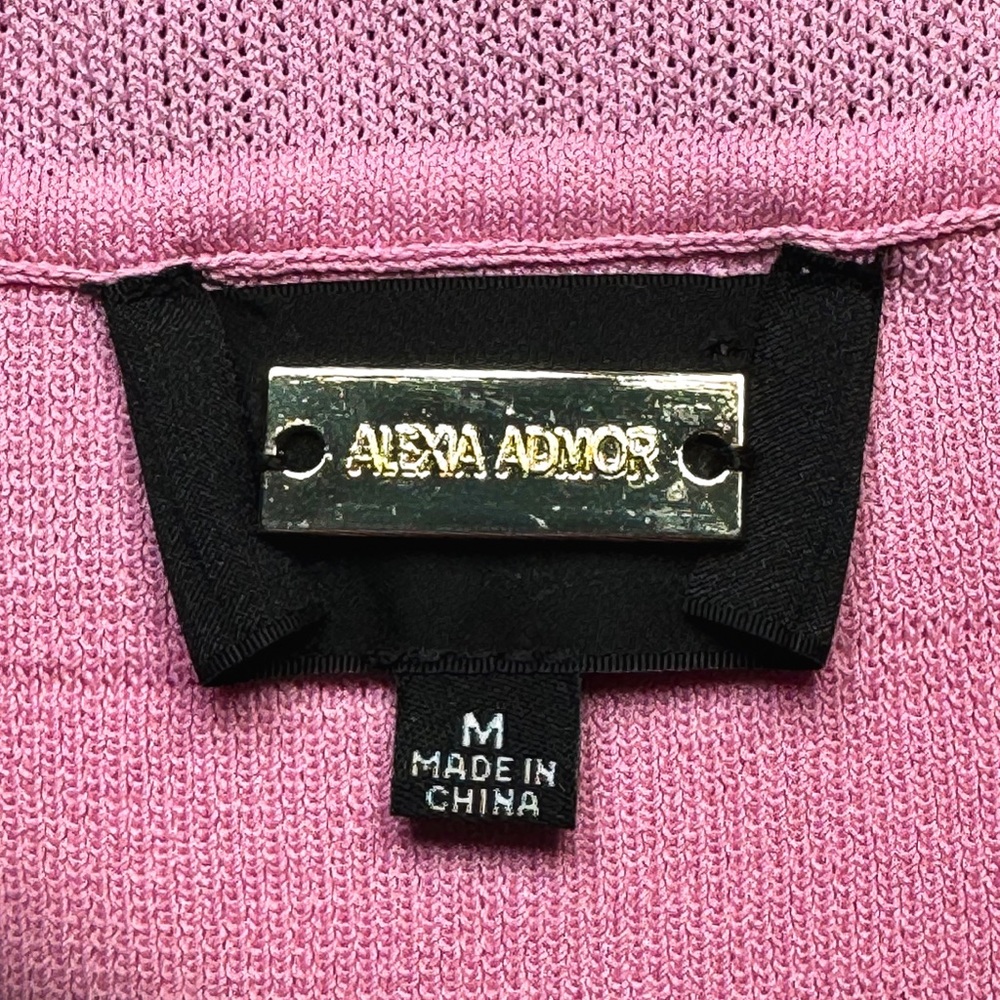 Alexa Admor Pink Knit Dress M Jenna Pearl Preppy Fit Flare Elle Woods Barbiecore - Picture 4 of 9